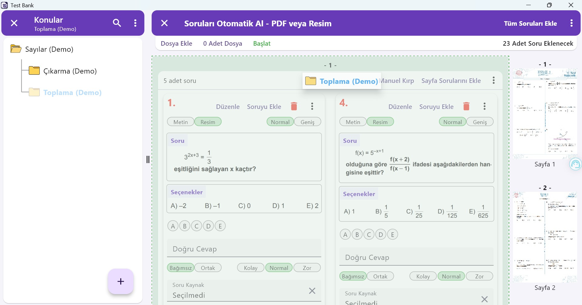 Test Bank - Question & Test Creation App