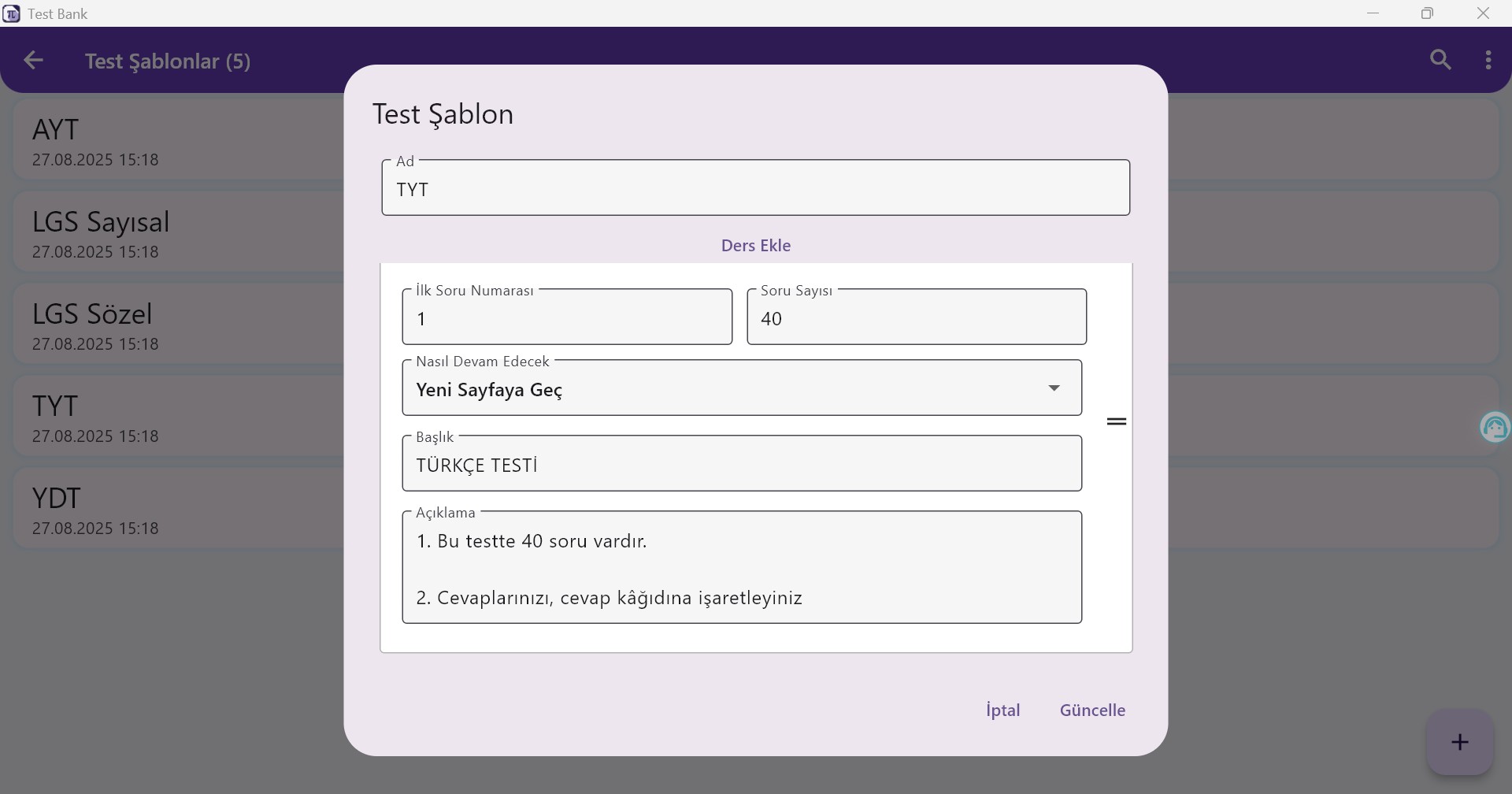 Test Bank Question & Test Creation App